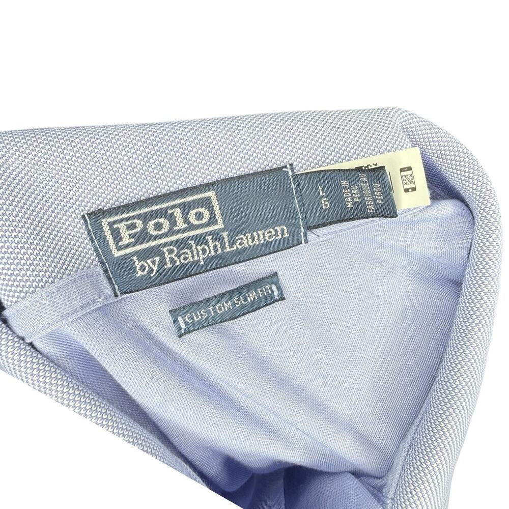 Polo Ralph Lauren Light Blue Custom Slim Fit Tipped Piqué Polo Shirt - Picture 3 of 8
